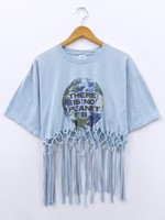 リメイクフリンジTシャツ リメイク     /サイズ表記 XL