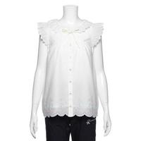 【50%OFF】お花シェル刺しゅうAラインブラウス