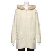 【50%OFF】ケーブル編みロングニットブルゾン