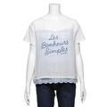 【50%OFF】シフォン重ね部分チェック使いTシャツ