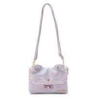 【50%OFF】フェイクレザーメタリックネコ2WAYクラッチバッグ