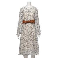 【50%OFF】ベルトつき花柄ガウンワンピース