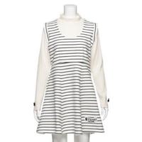 【50%OFF】ボーダー柄ポンチジャンパースカート