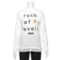 【50%OFF】ロゴプリント入り裾レースつき長袖Tシャツ