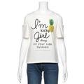 【50%OFF】肩開きロゴ入りTシャツ