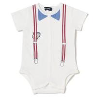 【50%OFF】男児サスペンダートロンプルイユロンパース