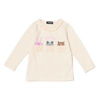 カップアニマル衿フリルTシャツ