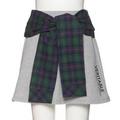 チェックシャツウエスト巻き風裏毛台形スカパン