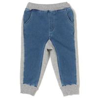 【50%OFF】前後切り替え裾リブ九分丈裏毛パンツ