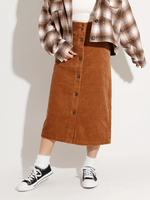 WEGO/コーデュロイ前ボタンナロースカート