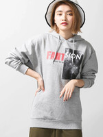 WEGO/ハーフロゴプリントパーカー