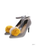 3WAYリアルファークリップパンプス/GRAY