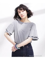 AntiSoakedフレアスリーブtee/トップグレー