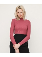 BASIC CUT RIB H／N TOPS/D/PNK3