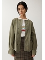 COLLARLESS MILITARY ジャケット/L/KHA1
