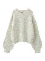 COLOR NEP KNIT TOP/ホワイト