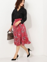 CS フラワープリント スカート / 花柄/RED