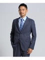 CS_バーズアイストレッチジャケット[ メンズ セットアップ スリーピース 洗える ストレッチ ]/ブルー(092)