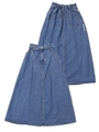 DENIM PINTUCK SKIRT/ライトインディゴ