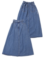 DENIM PINTUCK SKIRT/ライトインディゴ