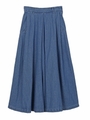 DENIM TUCK SKIRT/インディゴ