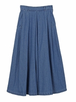 DENIM TUCK SKIRT/インディゴ