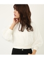 Dot チュールレイヤーKnit TOP/WHT