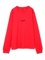 EMBROIDERY CURSIVE LOGO L/S REGULAR TEE/レッド