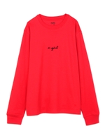 EMBROIDERY CURSIVE LOGO L/S REGULAR TEE/レッド