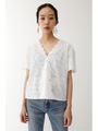 EYELET BUTTON ブラウス/O/WHT1