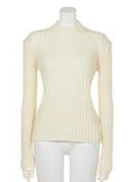 FINE SKIN WOOL HG TURTLE TOPS/O/WHT