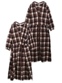 FLANNEL DRESS/ブラウン