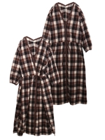 FLANNEL DRESS/ブラウン