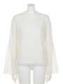 FLARE SLEEVE LACE TOPS/WHT