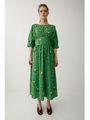 FLORAL PUFF SLEEVE ドレス/柄GRN5