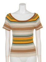 GRADATION BORDER HG TOPS/M/WHT