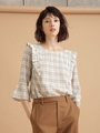 Grace&Mila/タックフリルチェックブラウス/パターン1