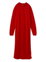 HALF ZIP KNIT MIXI DRESS/レッド