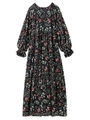 LEAF MOTIF DRESS/ブラック