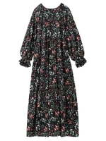 LEAF MOTIF DRESS/ブラック