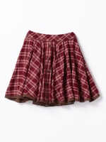 Love you checkスカート / mille fille closet/ボルドー
