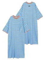 MULTI STRIPED POCKET DRESS/チャコール