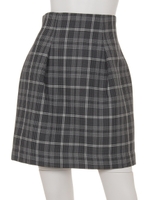 P/Wチェックミニスカート/グレー