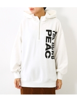 PEAC 90サイン ハーフ ジップ パーカー/WHT