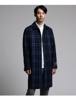 PONTETORTO チェックメルトンステンカラーコート/ネイビー(293)