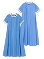 RIB FLARE DRESS/ライトブルー