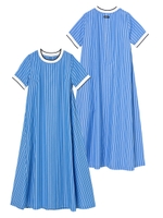 RIB FLARE DRESS/ライトブルー