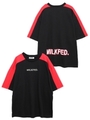 STRIPED SHOULDER TEE/ブラック