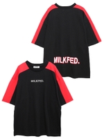 STRIPED SHOULDER TEE/ブラック