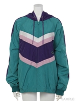 SWITCHED COLOR HOODED JACKET/GREEN